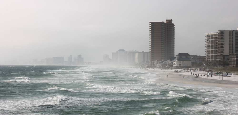 hurricane weather hits beach