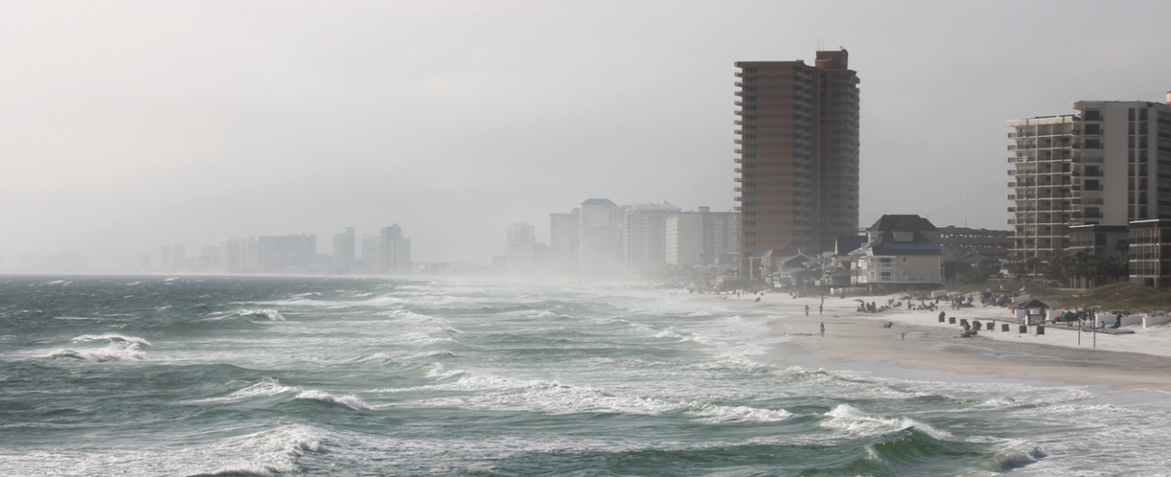 hurricane weather hits beach