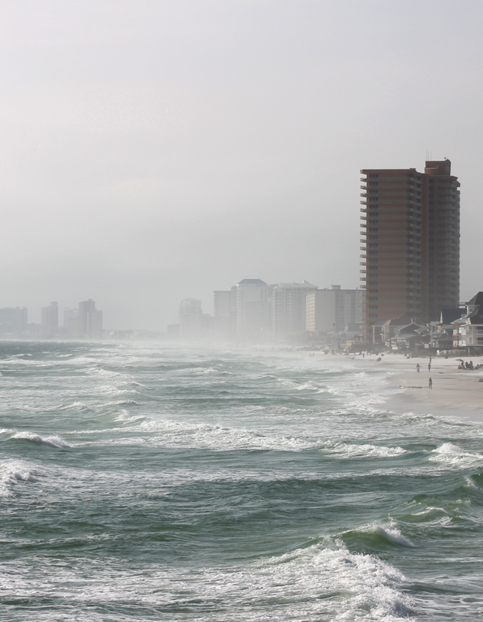 hurricane weather hits beach