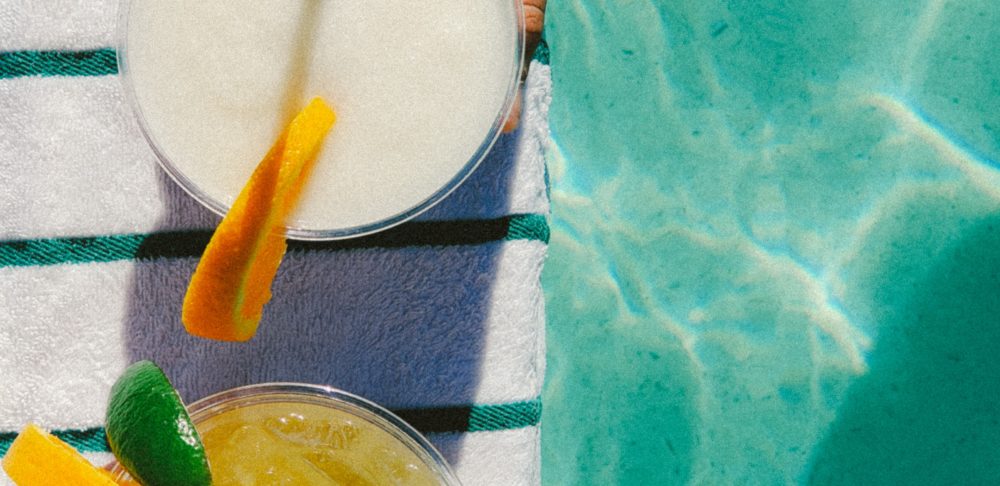 drinks by the pool