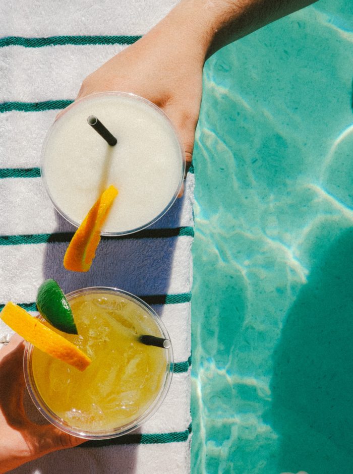 drinks by the pool